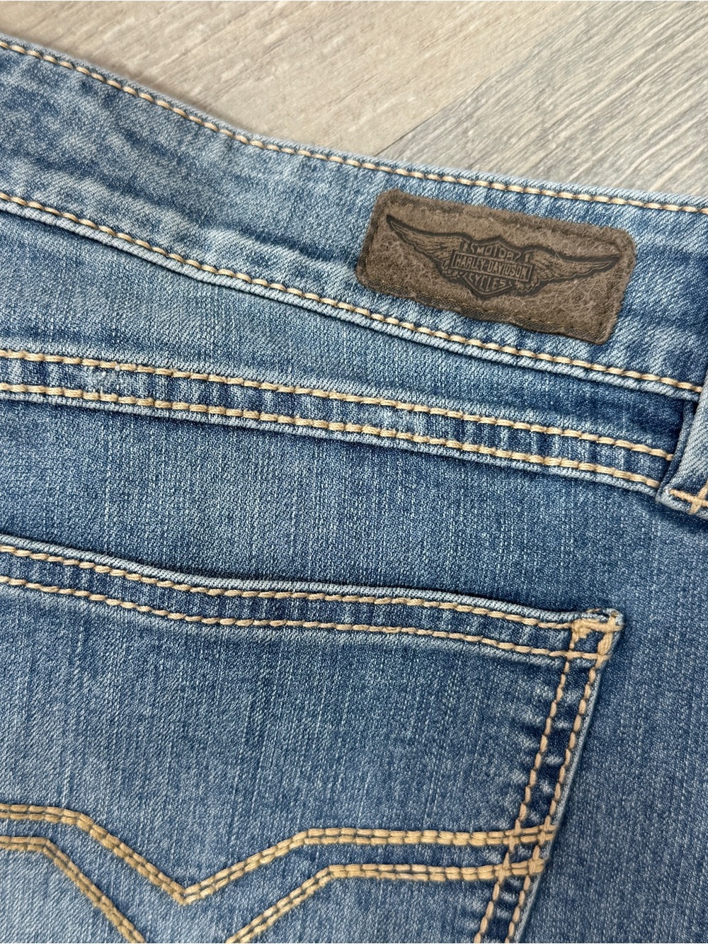 Harley-Davidson Skinny Slim-Fit Low-Rise Jeans Indigo Women Size 18 99130-17VW - Picture 4 of 12